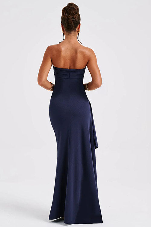 Rowangirl  Strapless Pleated Long Dress