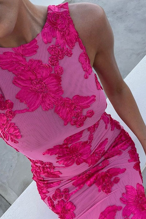 Rowangirl Embroidered Sleeveless Straight Dress