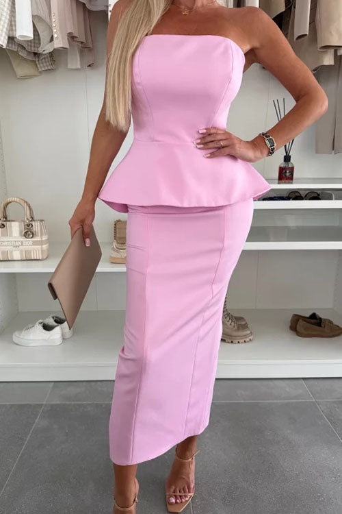 Rowangirl Slit Temperament Fashion Suit Skirt
