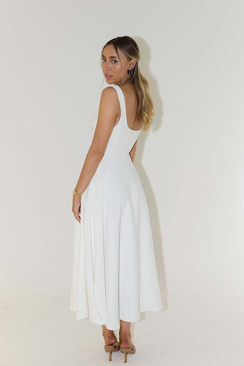 Rowangirl  Solid Strap Midi Dress