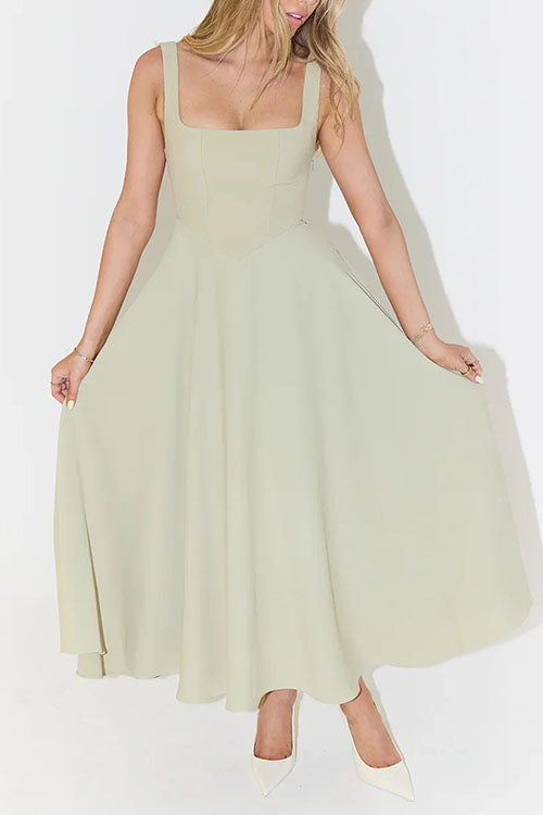 Rowangirl  Solid Strap Midi Dress