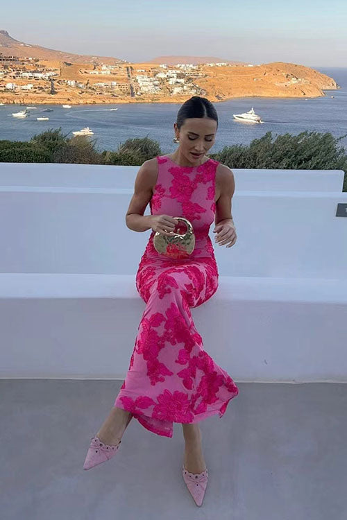 Rowangirl Embroidered Sleeveless Straight Dress