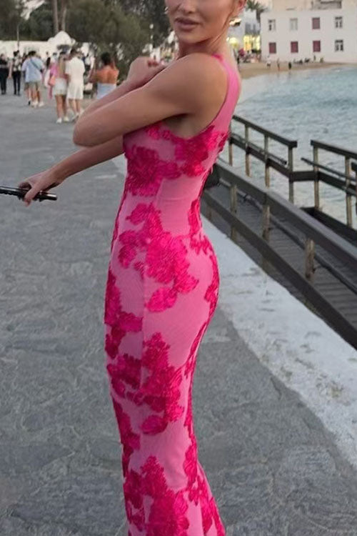 Rowangirl Embroidered Sleeveless Straight Dress