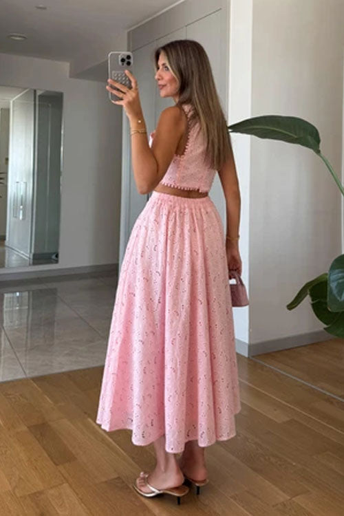 Rowangirl Sleeveless Lace Skirt Suit