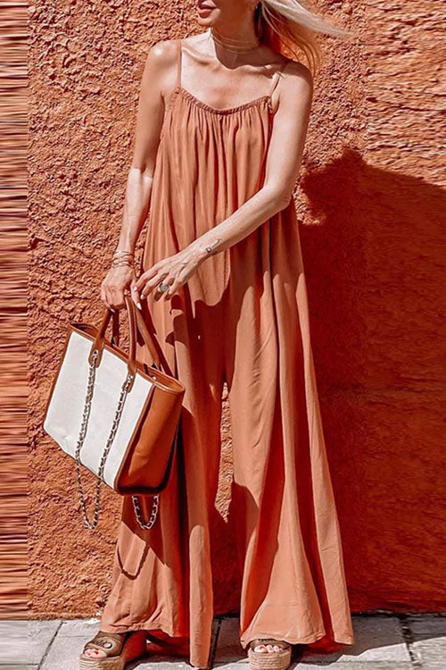 Rowangirl Loose Wide-Leg Jumpsuit With Suspenders