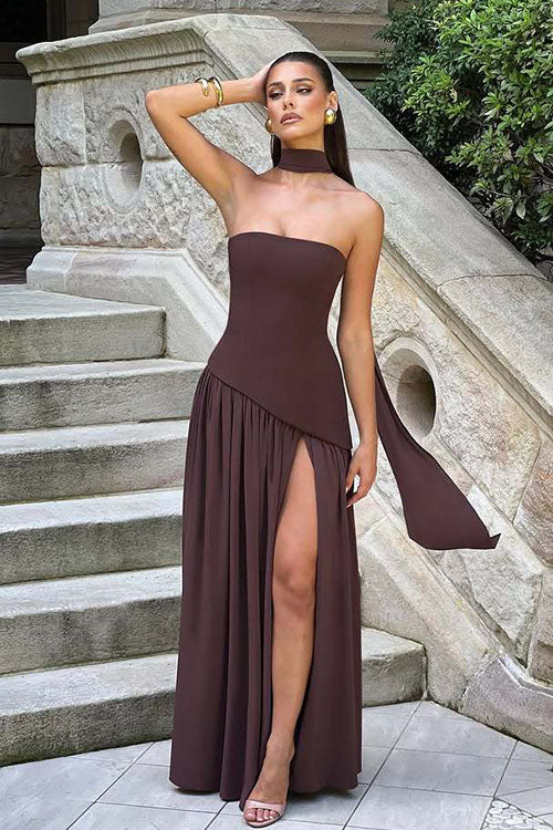 Rowangirl Irregular Slit Holiday Maxi Dress