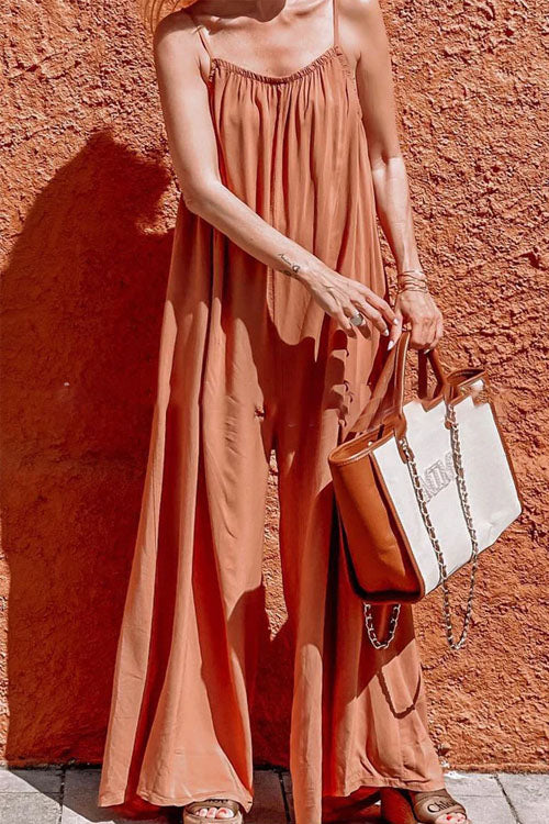 Rowangirl Loose Wide-Leg Jumpsuit With Suspenders