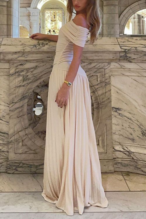 Rowangirl  Off-shoulder One-shoulder Fashionable And Elegant Tube Top Dress