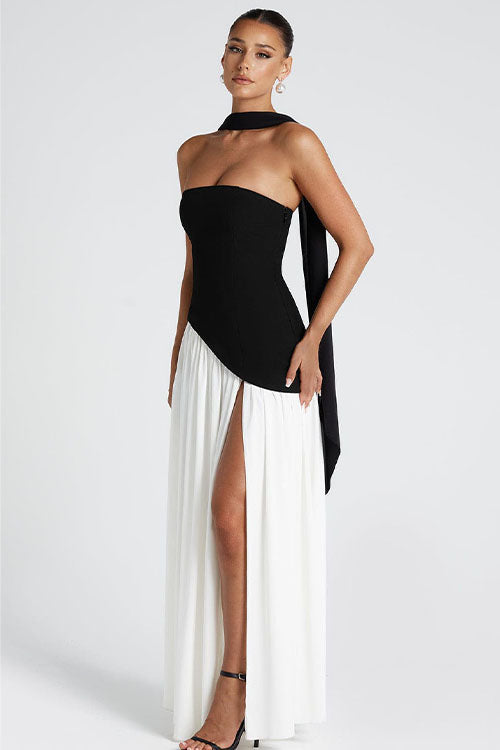 Rowangirl Irregular Slit Holiday Maxi Dress