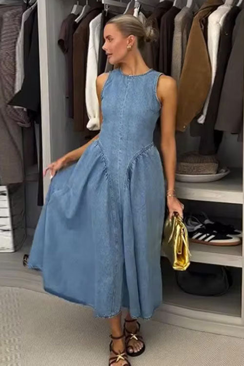 Rowangirl Sleeveless Backless Denim Skirt