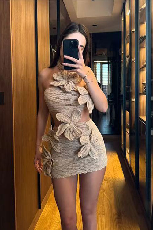 Rowangirl  Fashion Halterneck Floral Dress