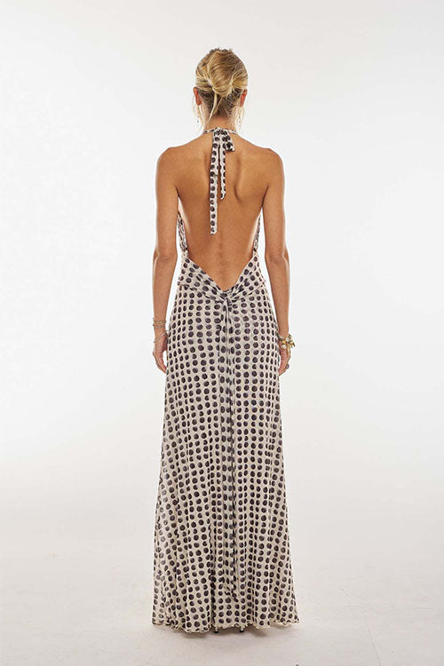 Rowangirl  Printed Halterneck Evening Dress
