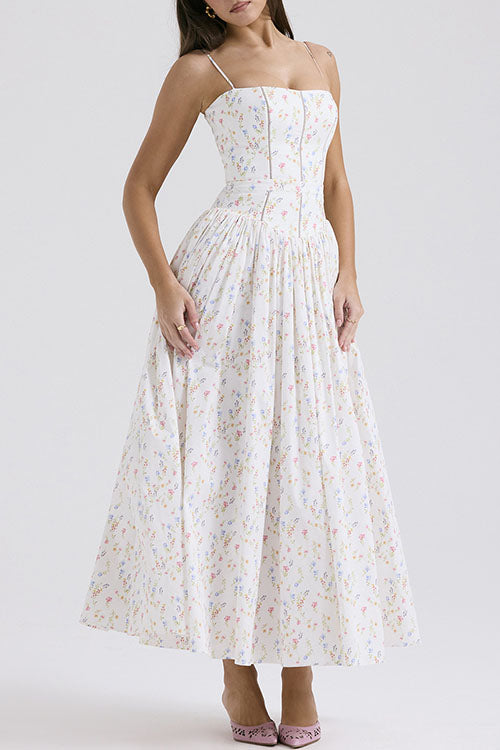 Rowangirl  Elegant Floral Suspender Dress
