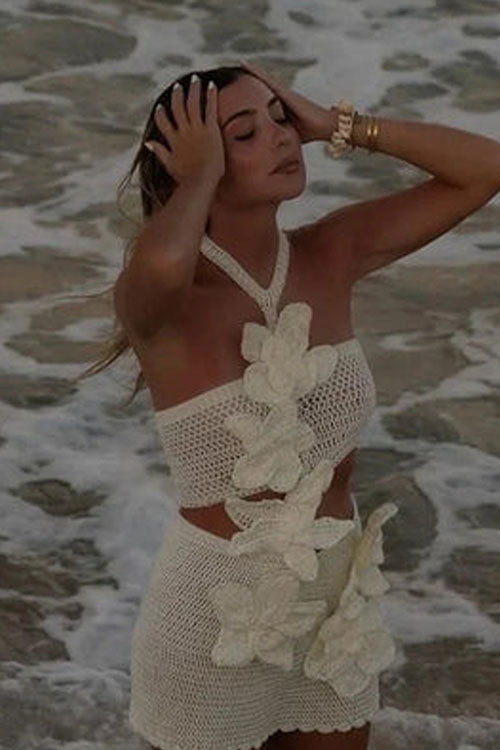 Rowangirl  Fashion Halterneck Floral Dress
