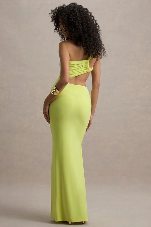 Rowangirl Solid Color Irregular Long Dress