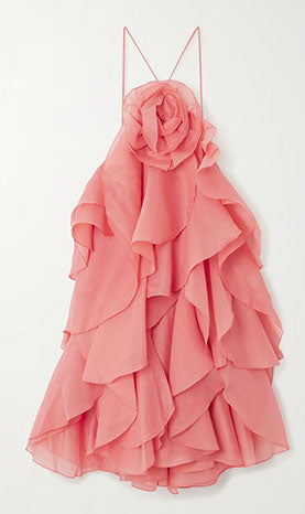 Rowangirl  Halter Neck Floral Ruffle Dress