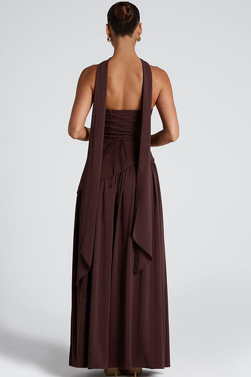 Rowangirl Irregular Slit Holiday Maxi Dress