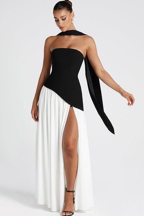 Rowangirl Irregular Slit Holiday Maxi Dress