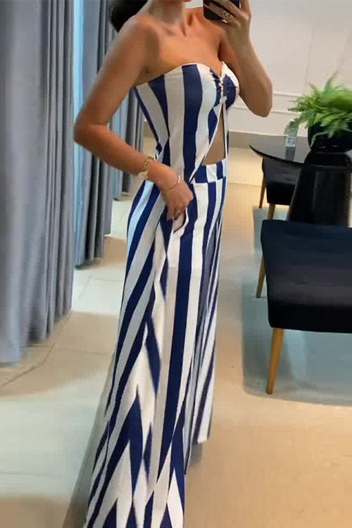 Rowangirl  Cross Pleated Knot Slit Top Wide Leg Pants Suit