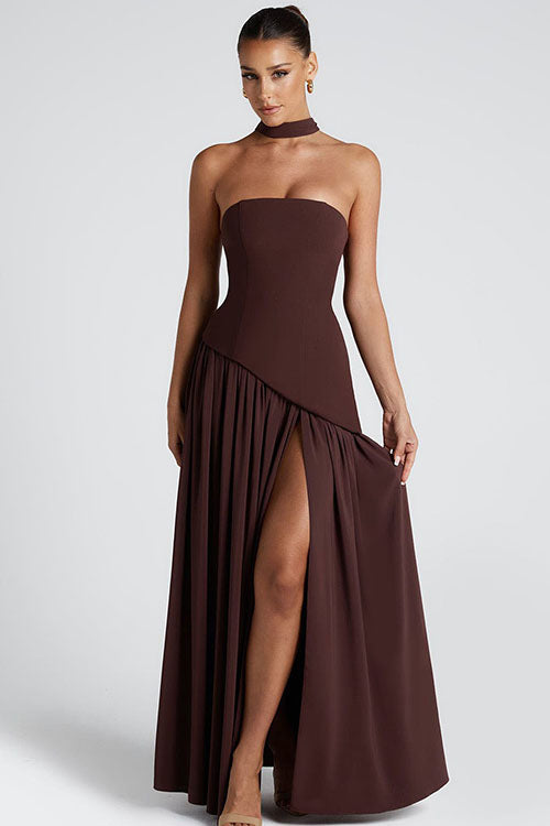 Rowangirl Irregular Slit Holiday Maxi Dress