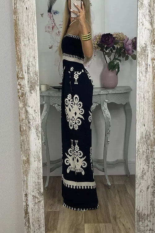 Rowangirl  Printed Chest Wrap Jumpsuit