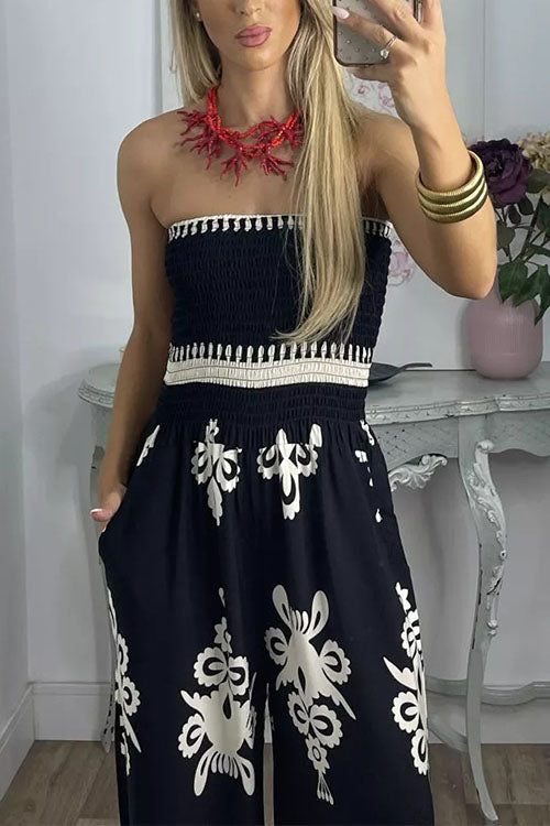 Rowangirl  Printed Chest Wrap Jumpsuit