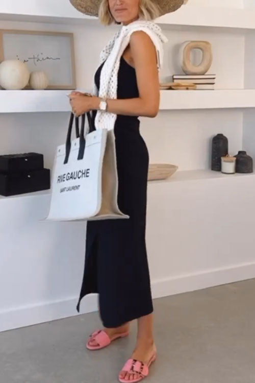 Rowangirl  Sleeveless Strappy Slit Dress