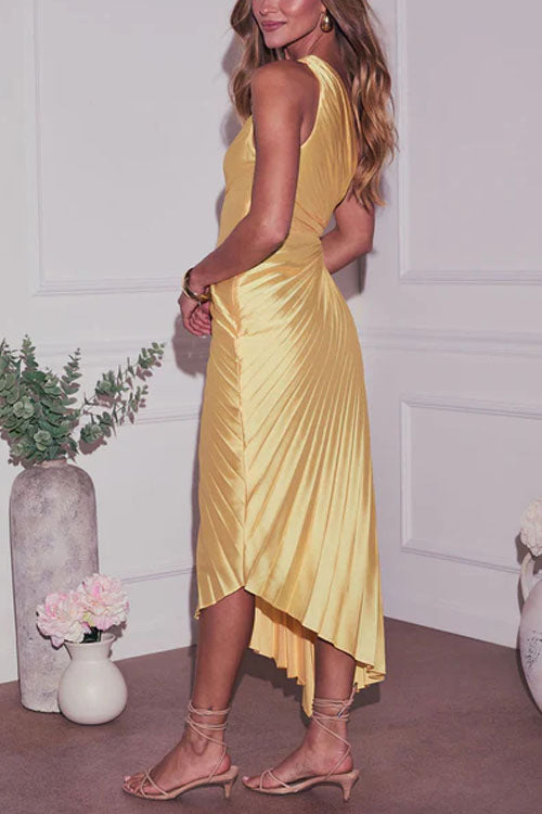 Rowangirl  Off-Shoulder Pleated Dress