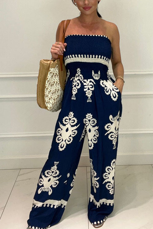 Rowangirl  Printed Chest Wrap Jumpsuit