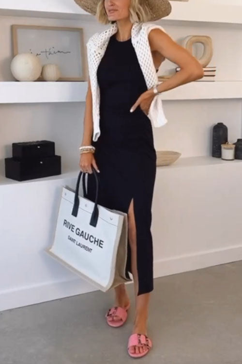 Rowangirl  Sleeveless Strappy Slit Dress