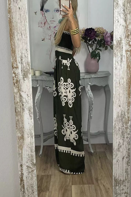 Rowangirl  Printed Chest Wrap Jumpsuit