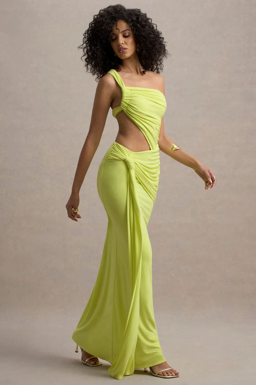 Rowangirl Solid Color Irregular Long Dress
