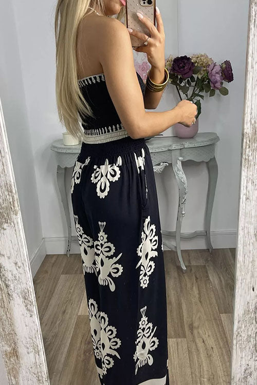 Rowangirl  Printed Chest Wrap Jumpsuit