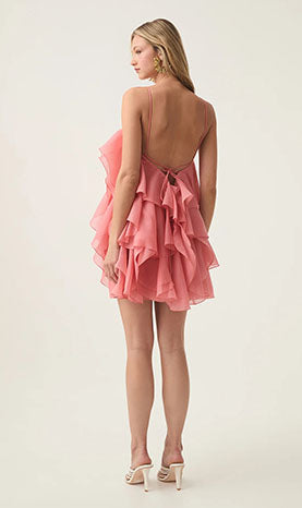 Rowangirl  Halter Neck Floral Ruffle Dress
