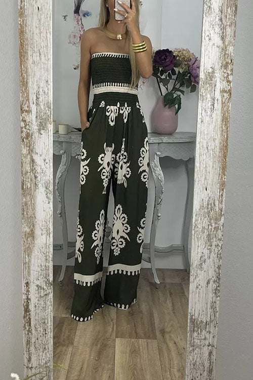 Rowangirl  Printed Chest Wrap Jumpsuit