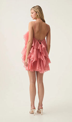 Rowangirl  Halter Neck Floral Ruffle Dress