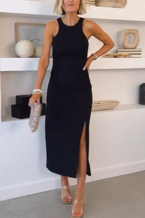 Rowangirl  Sleeveless Strappy Slit Dress