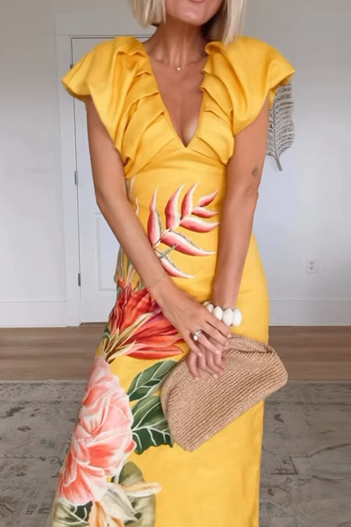 Rowangirl   V-neck Short-sleeved Exquisite Dress