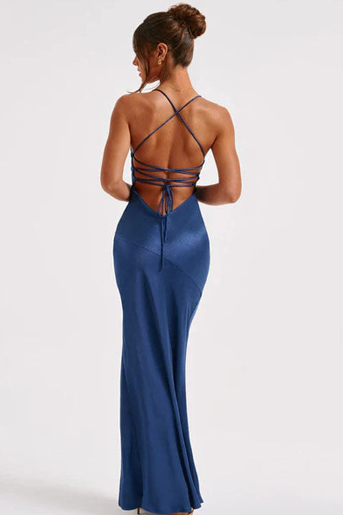 Rowangirl Backless Sleeveless Slit Long Dress