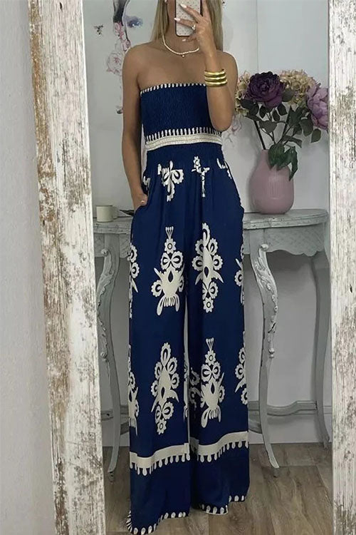Rowangirl  Printed Chest Wrap Jumpsuit