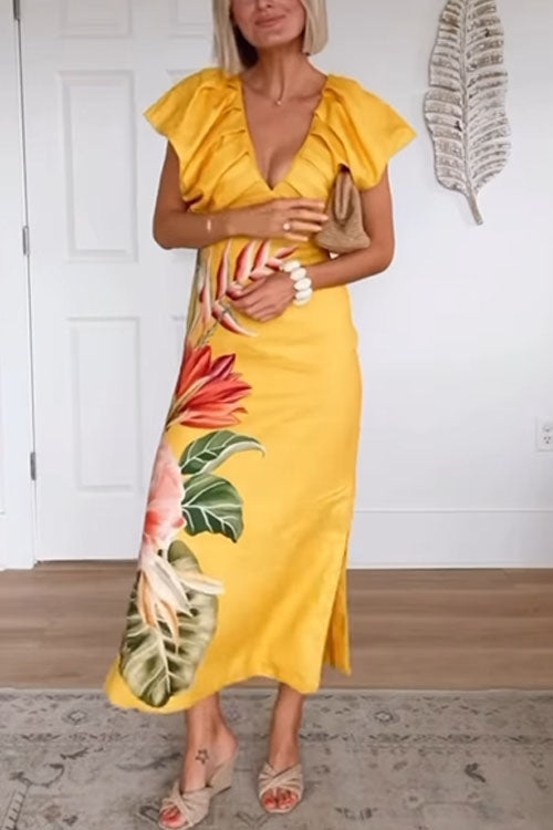Rowangirl   V-neck Short-sleeved Exquisite Dress