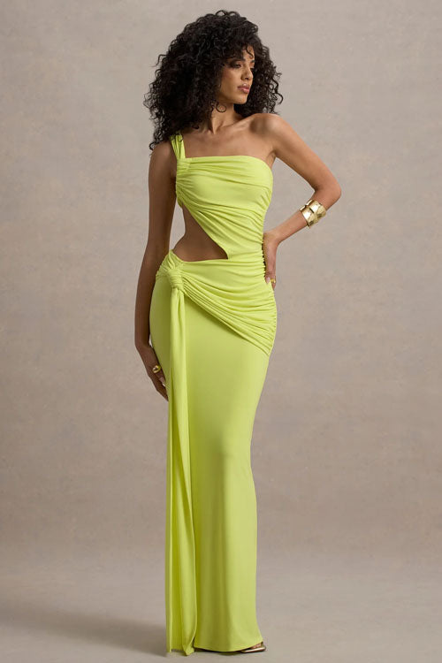 Rowangirl Solid Color Irregular Long Dress