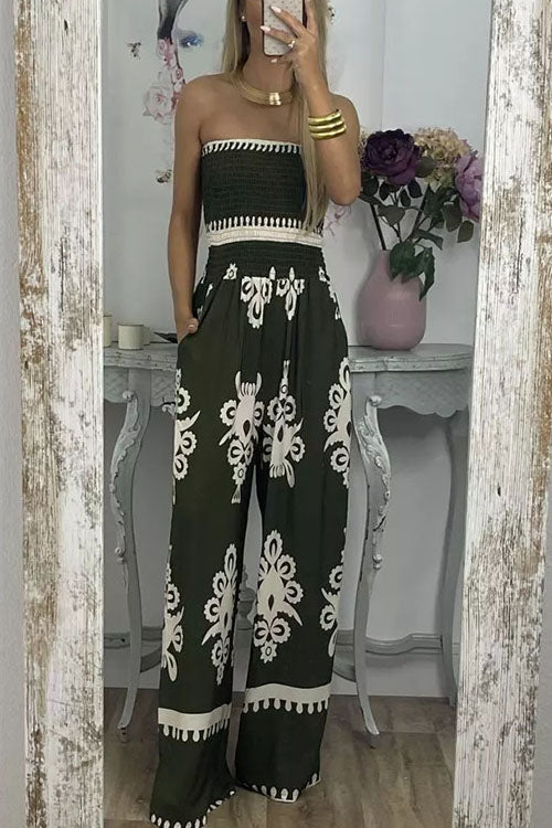 Rowangirl  Printed Chest Wrap Jumpsuit