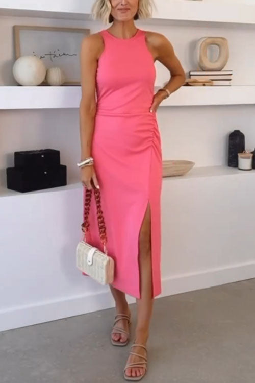 Rowangirl  Sleeveless Strappy Slit Dress