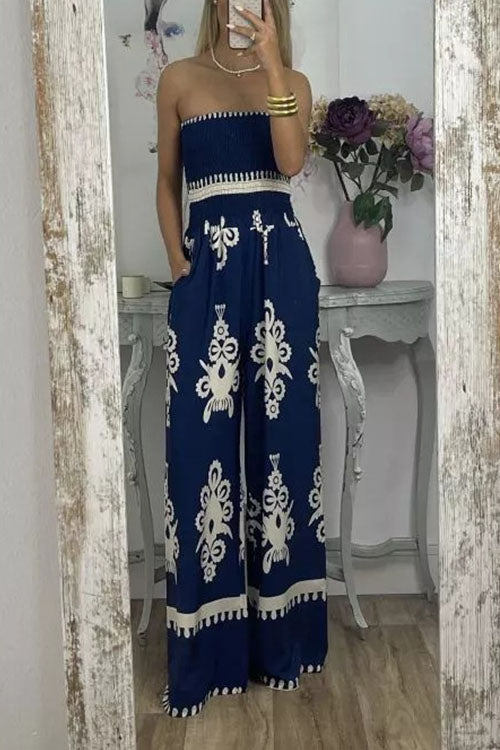 Rowangirl  Printed Chest Wrap Jumpsuit