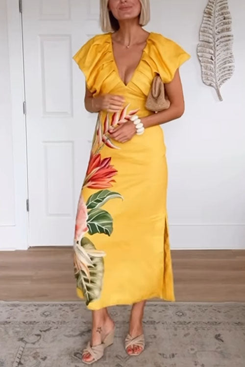 Rowangirl   V-neck Short-sleeved Exquisite Dress