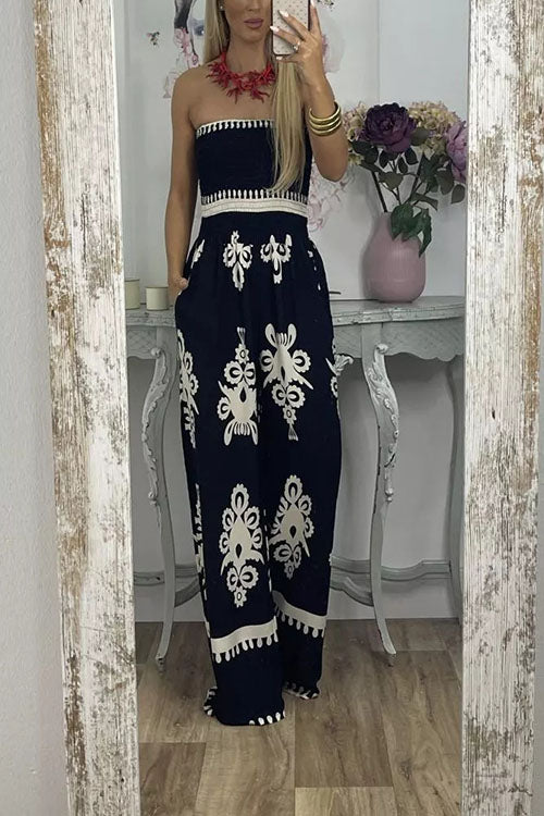 Rowangirl  Printed Chest Wrap Jumpsuit