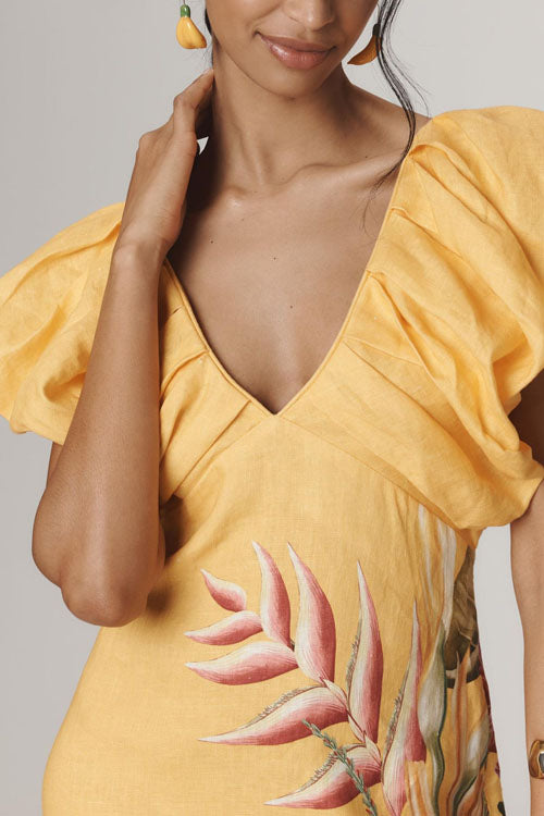 Rowangirl   V-neck Short-sleeved Exquisite Dress