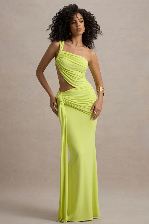 Rowangirl Solid Color Irregular Long Dress