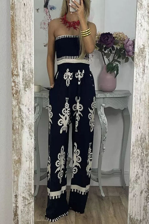 Rowangirl  Printed Chest Wrap Jumpsuit
